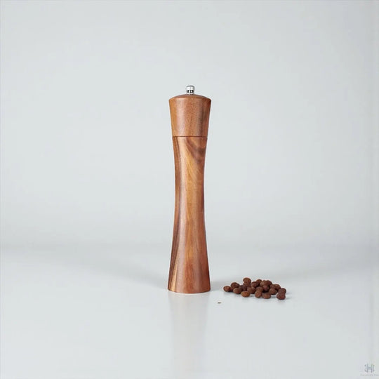 Acacia Wood Salt or Pepper Grinder with Adjustable Ceramic Mill Handpicked Hub