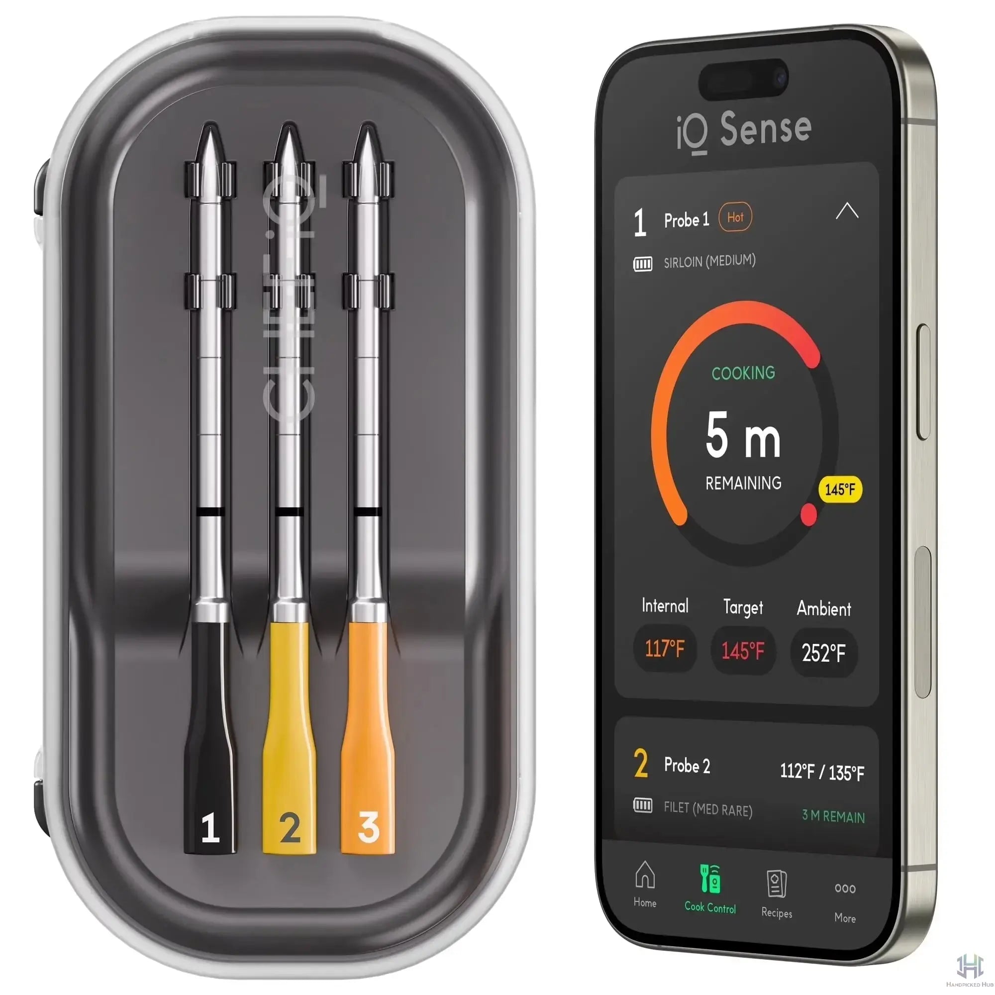 Achieve Culinary Perfection with the Iq Sense Smart Wireless Meat Thermometer - 2025 Edition, Featuring WiFi Connectivity, 5 Sensors & 3 Precision Probes