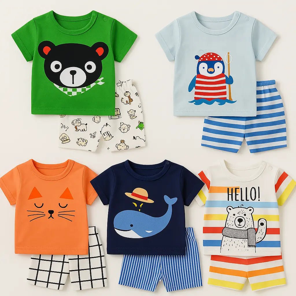 Sunny Sidekick™ – Baby Cartoon T-Shirt & Shorts Set - Handpicked Hub