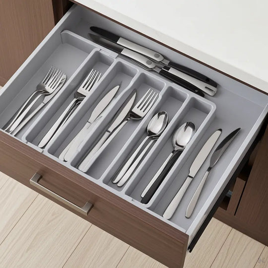 Expandable Kitchen Drawer Organizer – 8 Adjustable Compartments - Handpicked Hub