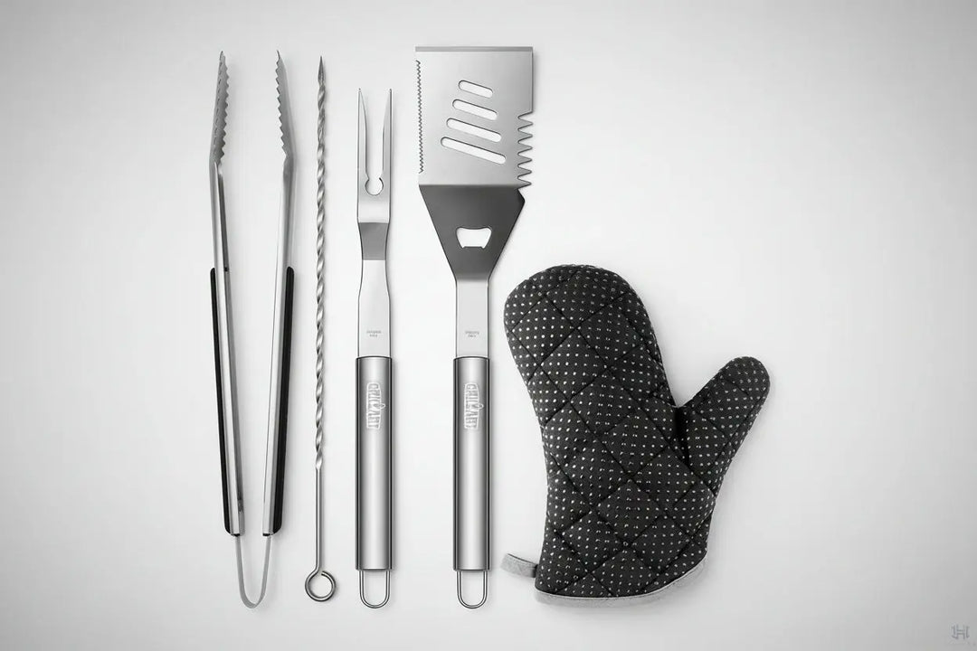 Ultimate 3-Piece BBQ Grill Tools Set - Spatula, Tongs, Fork & Insulated Glove for Perfect Grilling Adventures - Ideal Gift for BBQ Lovers