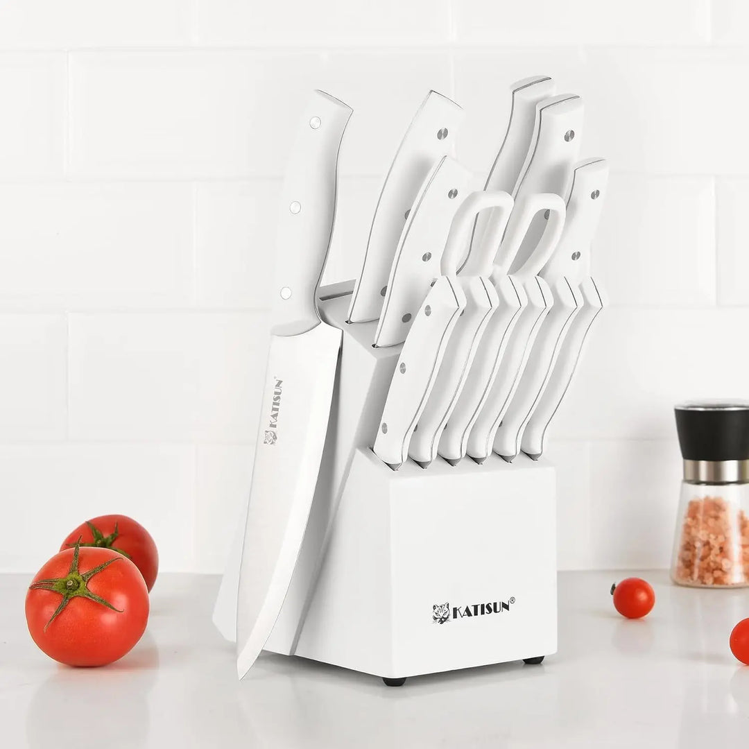 High Carbon Stainless Steel Snow Kitchen Knife Set Crimson Medea