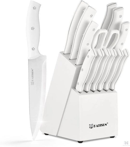 High Carbon Stainless Steel Snow Kitchen Knife Set Crimson Medea