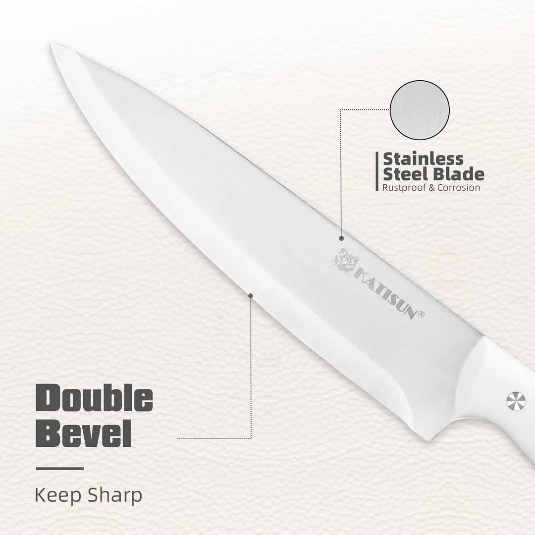 High Carbon Stainless Steel Snow Kitchen Knife Set Crimson Medea
