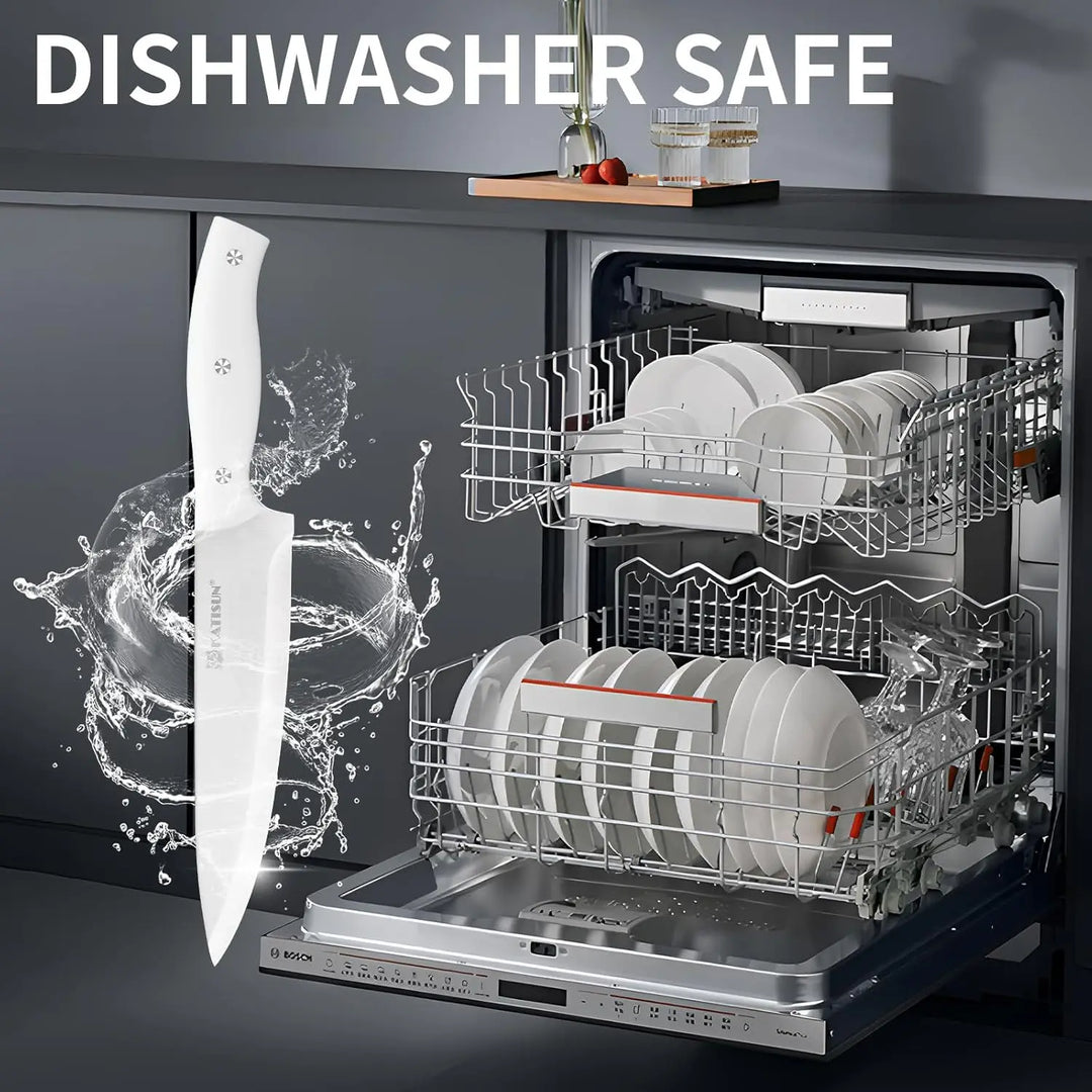 High Carbon Stainless Steel Snow Kitchen Knife Set Crimson Medea