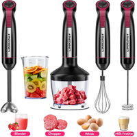Immersion Blender, 20-Speed 1000W 5-in-1 | LINKChef Hand Blender Kit with Chopper, Whisk, Milk Frother, 600ml Beaker