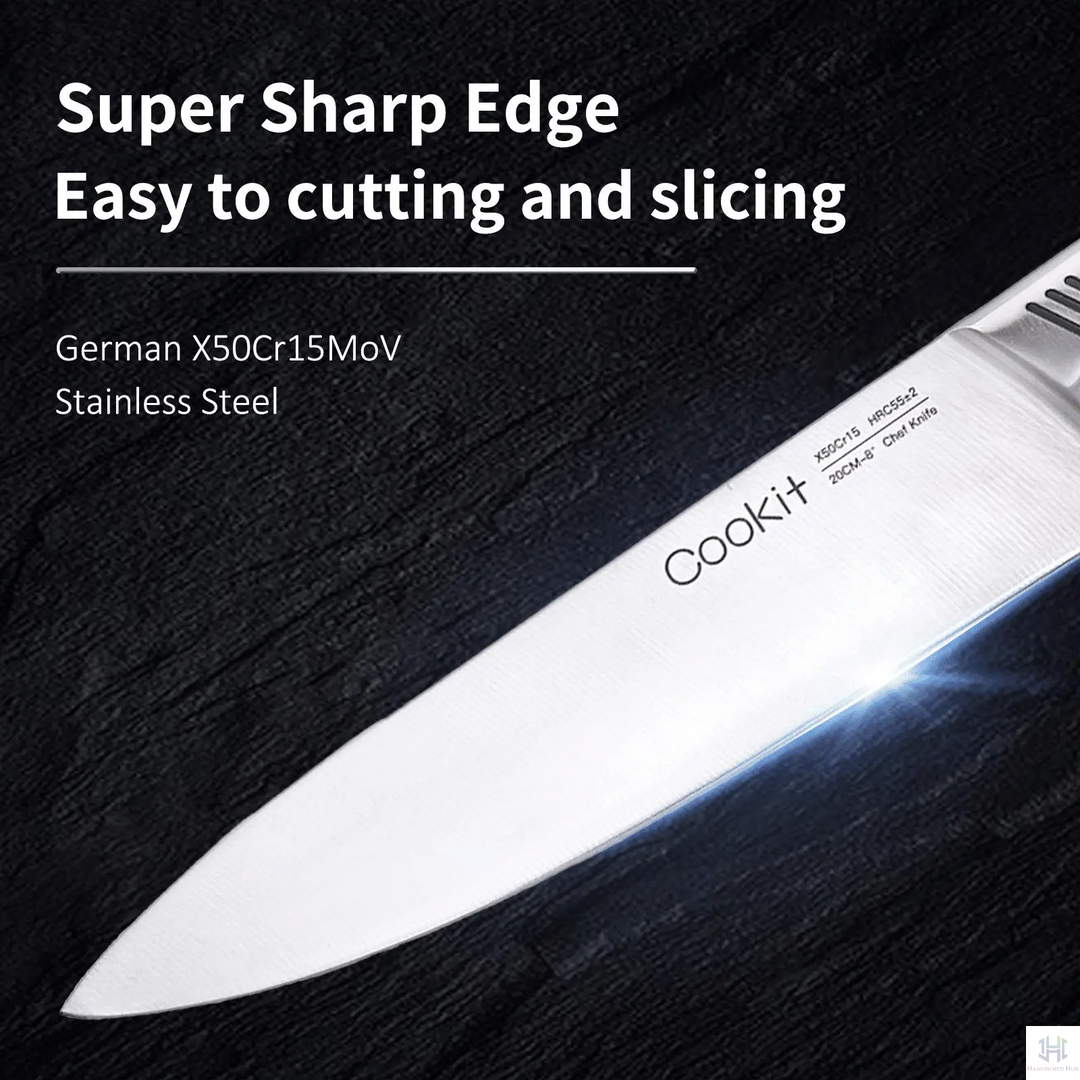 Kitchen Knife Set; 15 Piece Knife Sets with Block; Chef Knives with Crimson Medea