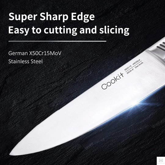 Kitchen Knife Set; 15 Piece Knife Sets with Block; Chef Knives with Crimson Medea