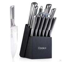 Kitchen Knife Set, 15 Piece Knife Sets with Block, Chef Knives with Non-Slip German Stainless Steel Hollow Handle Cutlery Set with Multifunctional Scissors Knife Sharpener  Amazon Platform Banned Handpicked Hub