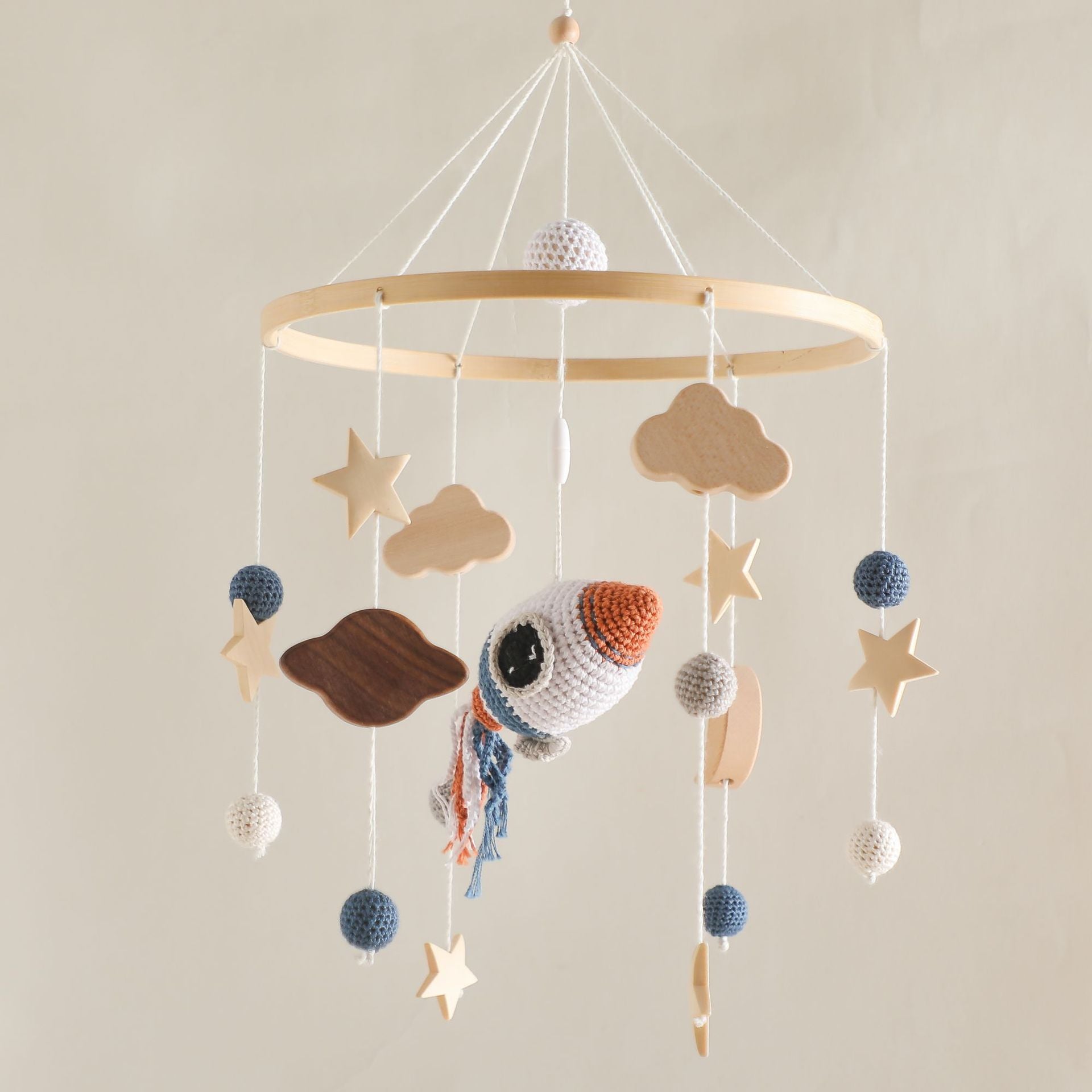 Nordic Style Wooden Baby Car Hanging Wind Chimes Handpicked Hub