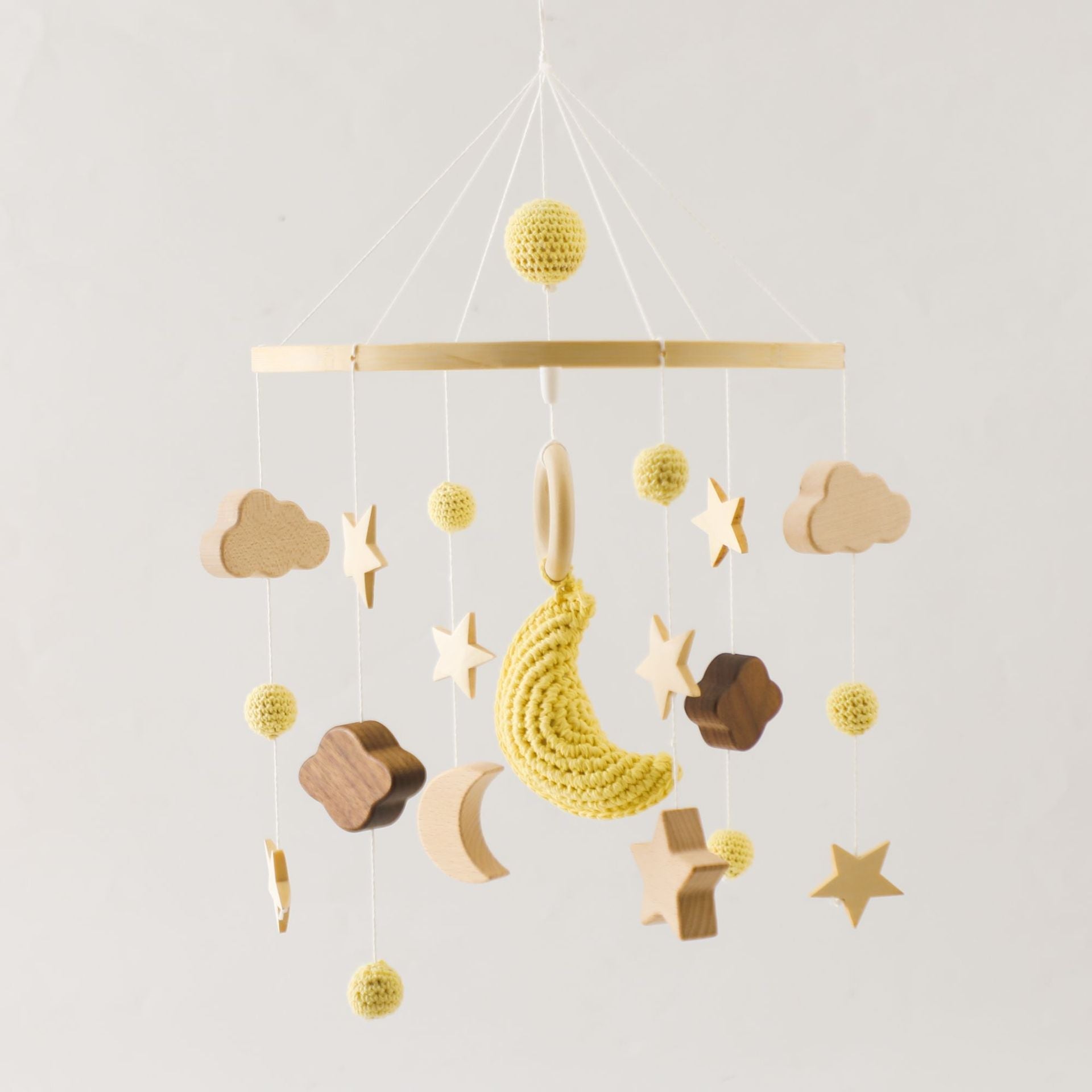 Nordic Style Wooden Baby Car Hanging Wind Chimes Handpicked Hub