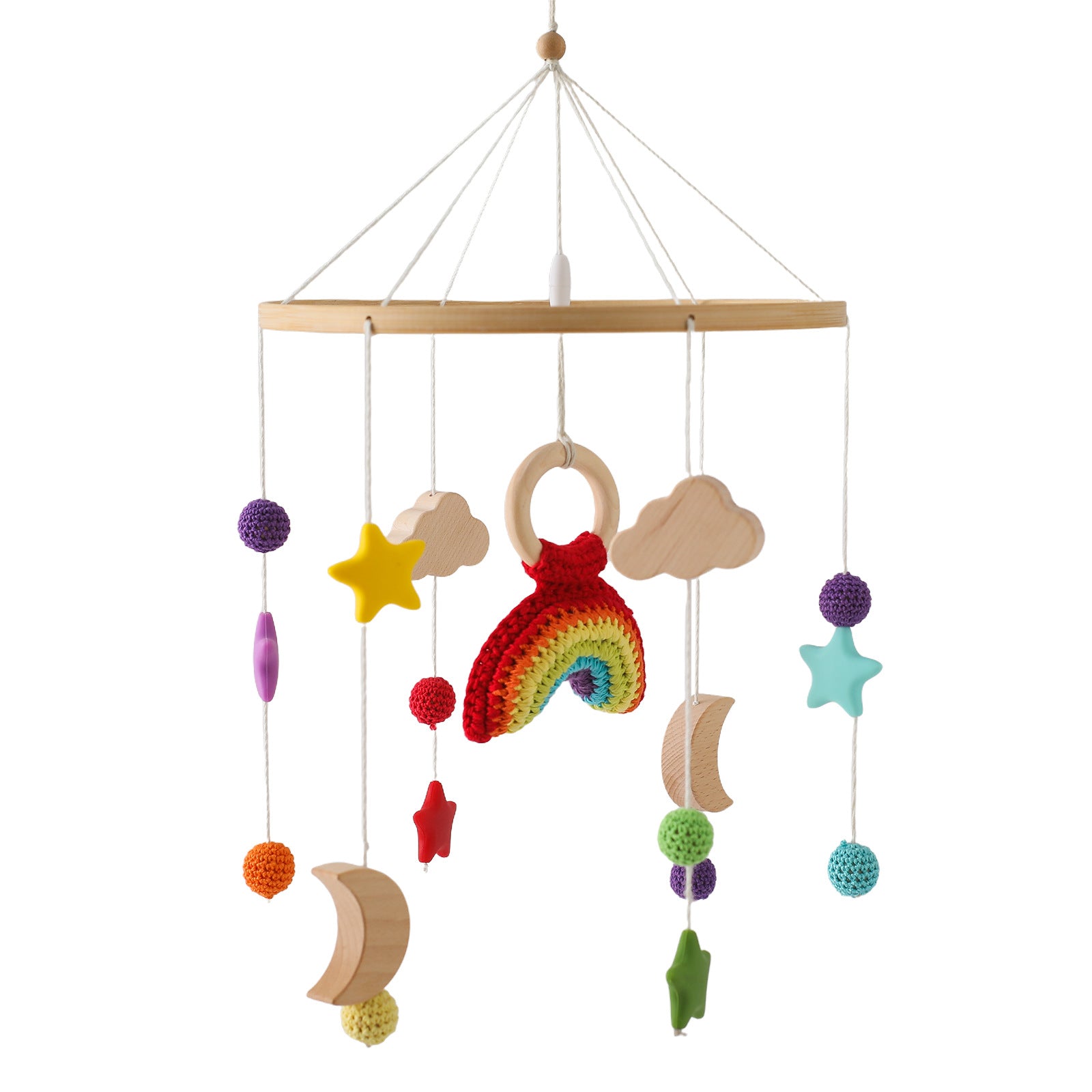 Nordic Style Wooden Baby Car Hanging Wind Chimes Handpicked Hub