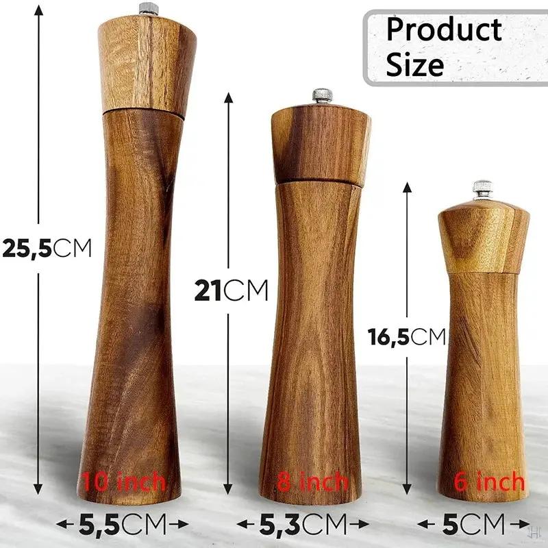 Salt and Pepper Grinder Acacia Wooden Spice Pepper Mill with Strong Adjustable Ceramic Grinder Kitchen Cooking Tools (Copy)