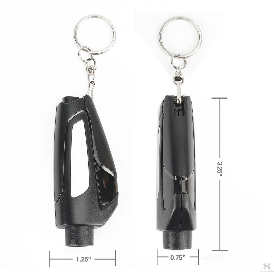 2-In-1 Rescue Tool Keychain: Seatbelt Cutter and Window Breaker, Black, One Size