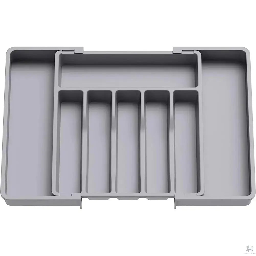 8 Grids Adjustable Kitchen Storage Organizer Tray – Plastic Multifunctional Drawer Organizer for Kitchen Counter Utensils
