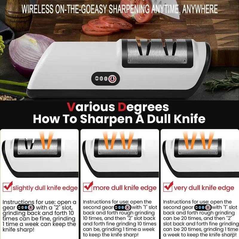 TitanChef Electric Knife Sharpener - 4-Gear Professional Sharpener, Compatible with TitanChef Knife Set, Household & Commercial