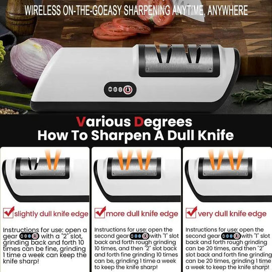 TitanChef Electric Knife Sharpener - 4-Gear Professional Sharpener, Compatible with TitanChef Knife Set, Household & Commercial
