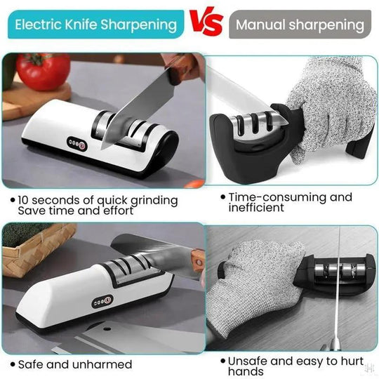 TitanChef Electric Knife Sharpener - 4-Gear Professional Sharpener, Compatible with TitanChef Knife Set, Household & Commercial