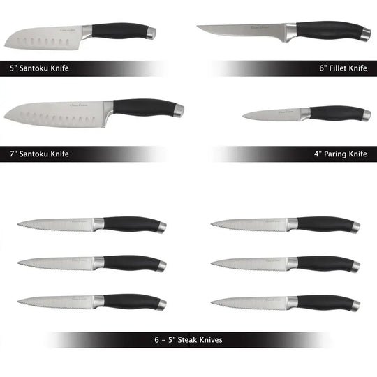 TitanChef Professional 15-Piece Knife Set with Wood Block TitanChef