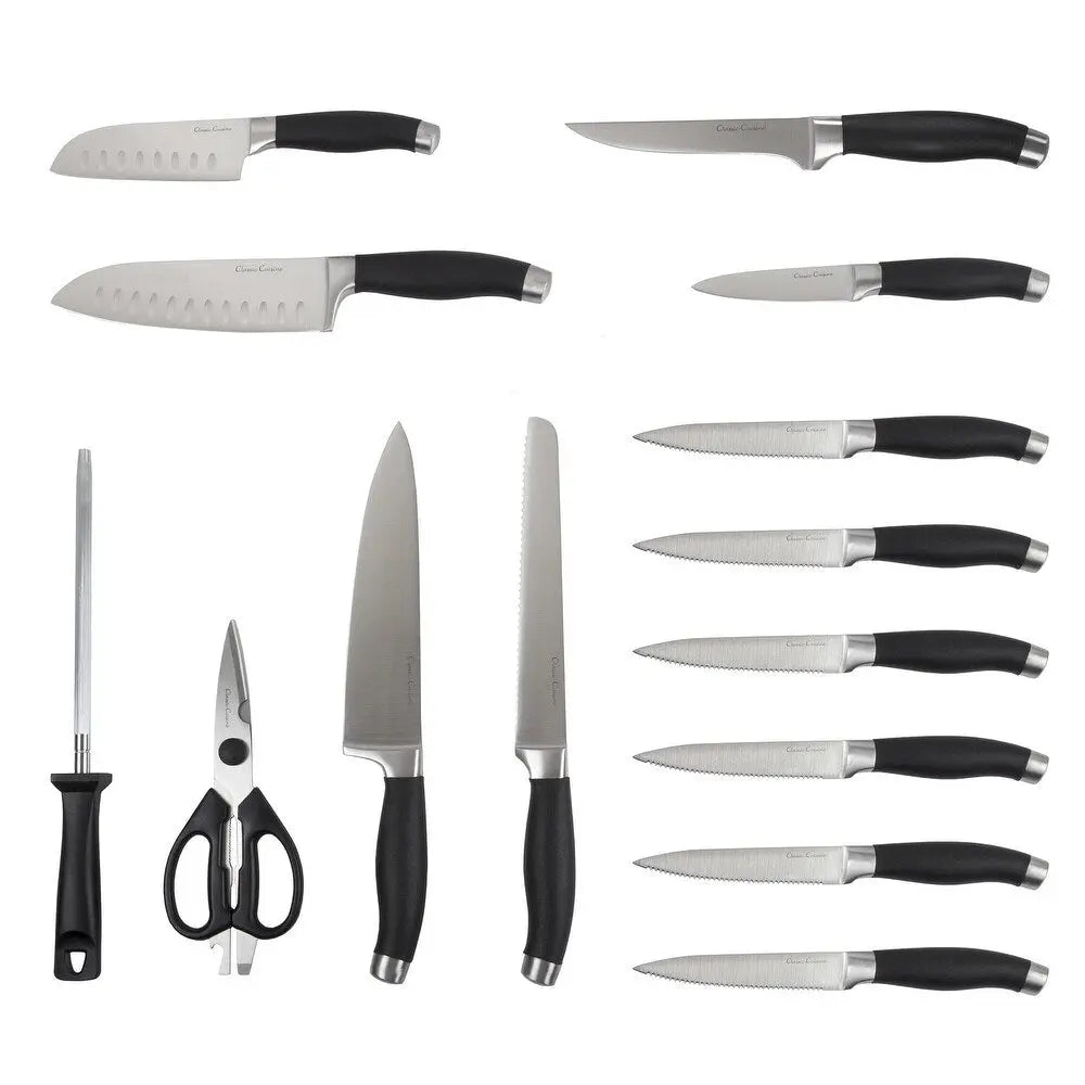 TitanChef Professional 15-Piece Knife Set with Wood Block TitanChef