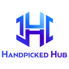 Blue and purple logo with 'Handpicked Hub' text on a white background