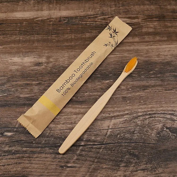 Colorful Natural Bamboo Toothbrush - Soft Charcoal Bristles Eco-Friendly Dental Care Handpicked Hub