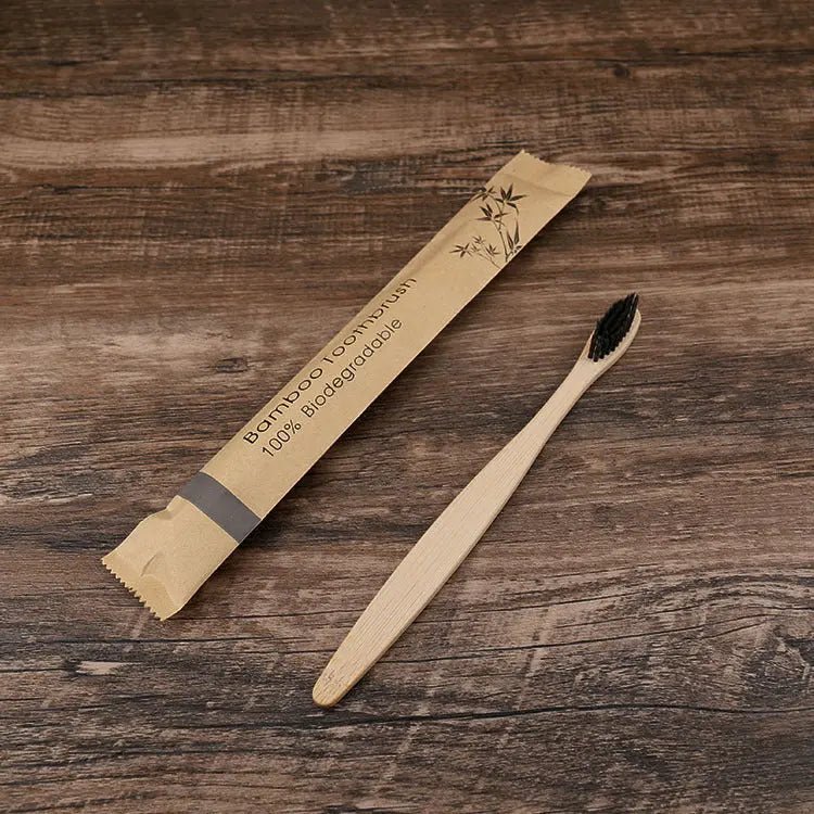 Colorful Natural Bamboo Toothbrush - Soft Charcoal Bristles Eco-Friendly Dental Care Handpicked Hub