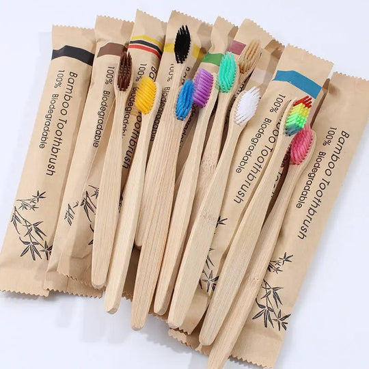 10Pcs Colorful Toothbrush Natural Bamboo Tooth Brush Set Soft Bristle Charcoal Teeth Eco Bamboo Toothbrushes Dental Oral Care Handpicked Hub