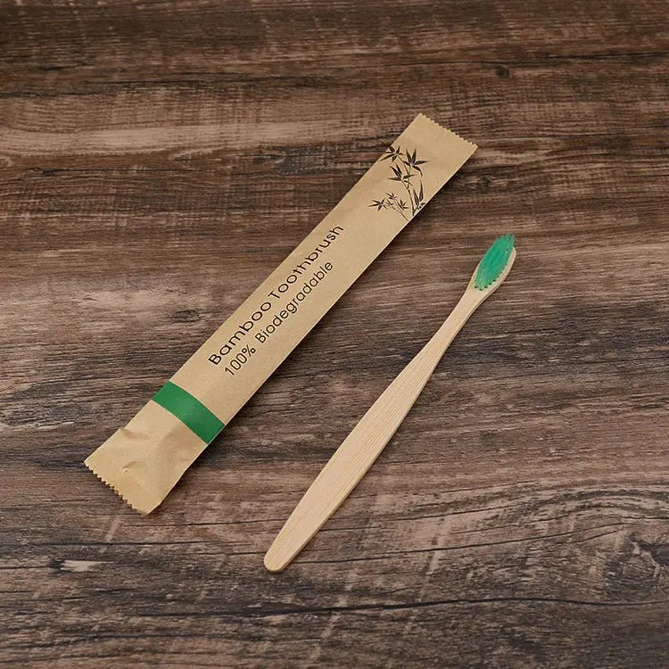 Colorful Natural Bamboo Toothbrush - Soft Charcoal Bristles Eco-Friendly Dental Care Handpicked Hub