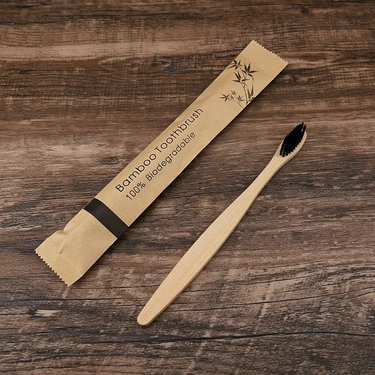 Colorful Natural Bamboo Toothbrush - Soft Charcoal Bristles Eco-Friendly Dental Care Handpicked Hub