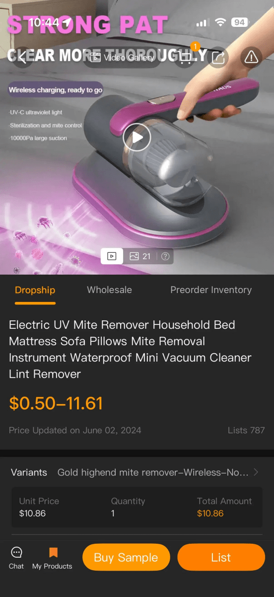 CleanSleep UV Mattress Vacuum – Deep Dust Mite & Allergen Remover for Beds, Sofas & Pillows Handpicked Hub