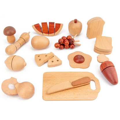 Slice & Play™ – Wooden Magnetic Cutting Fruit & Veggie Set - Handpicked Hub