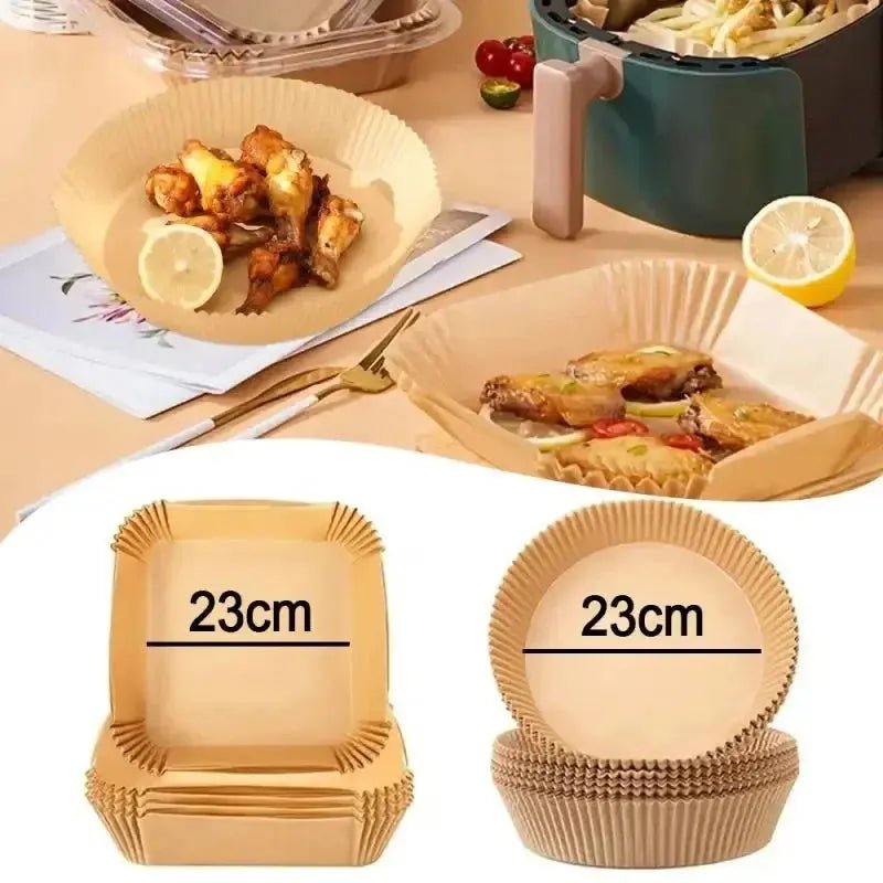 Disposable Air Fryer Paper Liners – Round & Square, 50 or 100 Pack - Handpicked Hub100 pack