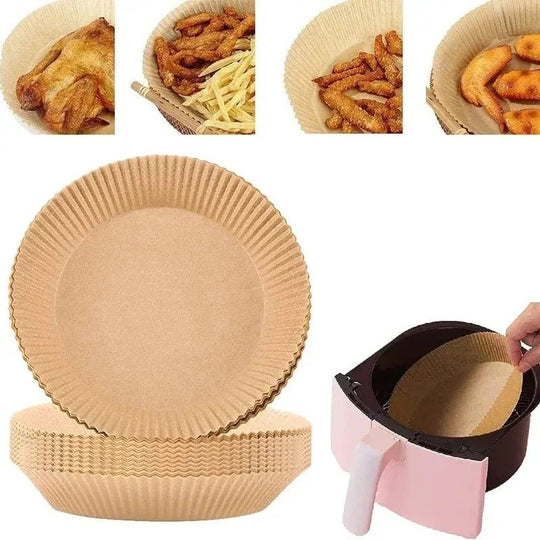 Disposable Air Fryer Paper Liners – Round & Square, 50 or 100 Pack - Handpicked Hub100 pack