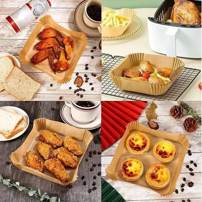Disposable Air Fryer Paper Liners – Round & Square, 50 or 100 Pack - Handpicked Hub100 pack