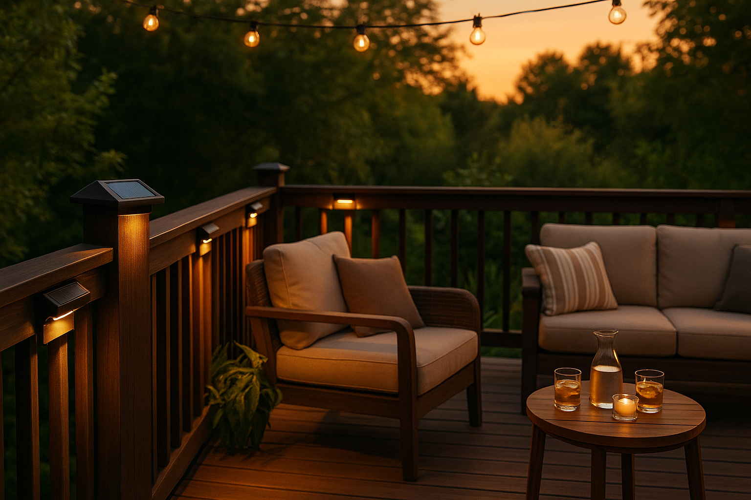 Golden hour deck scene