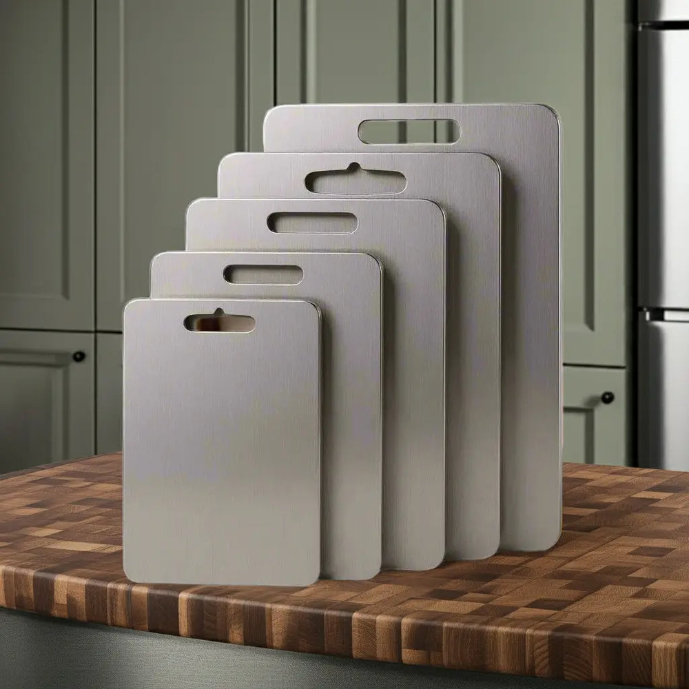 The Last Cutting Board You'll Ever Need - Premium Titanium Double-Sided Handpicked Hub