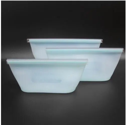 3pcs Reusable Silicone Food Storage Bags, Sandwich Snack Bags Zip Container Safe Handpicked Hub