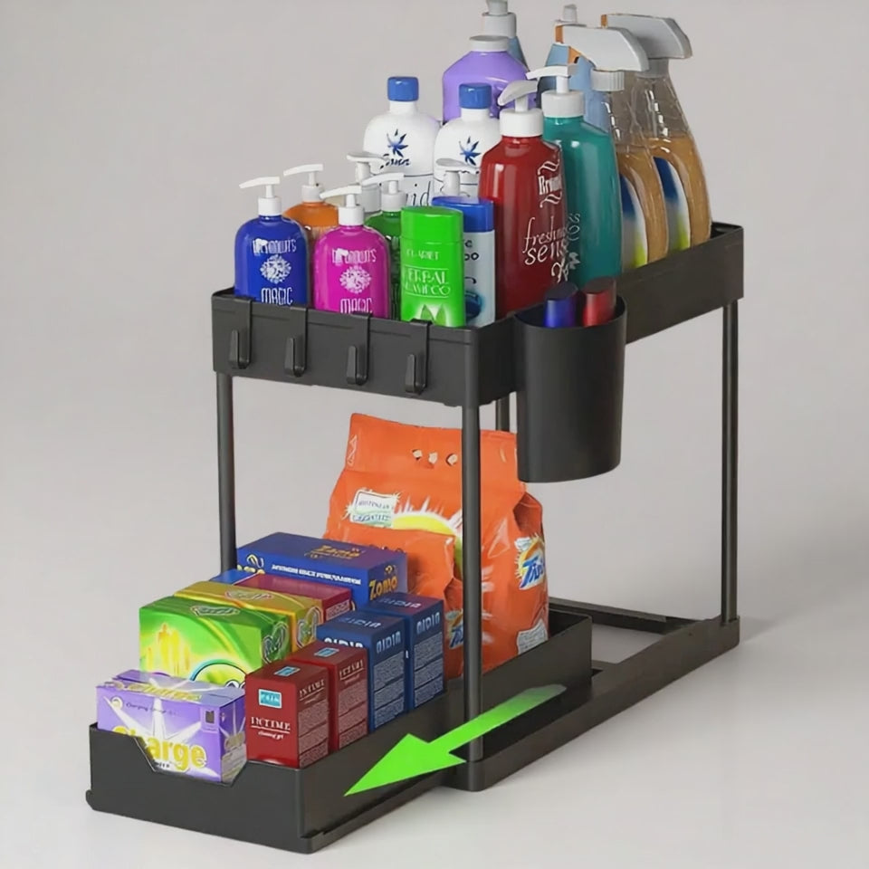 Pull-Out Under Sink Storage Rack - 2 Pack