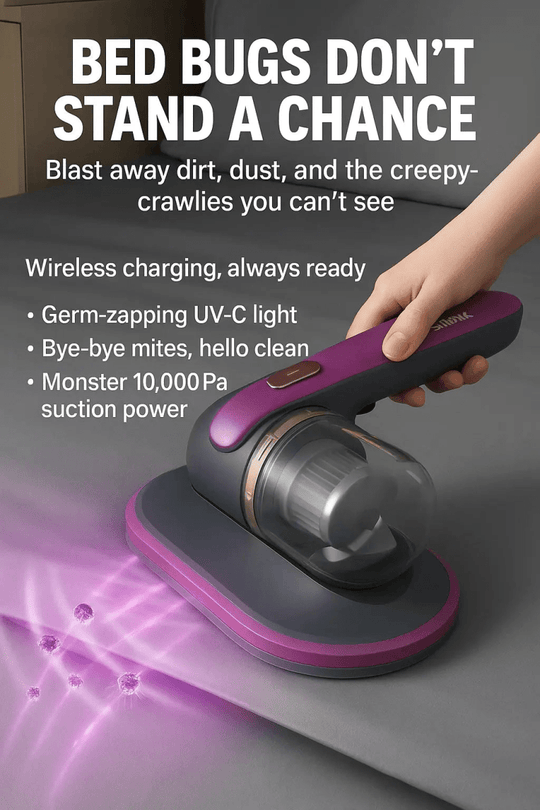 Electric UV Mite Remover Household Bed Mattress Sofa Pillows Mite Removal Instrument Waterproof Mini Vacuum Cleaner Lint Remover Handpicked Hub